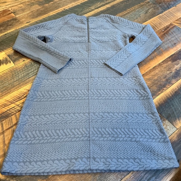 prAna Gray Textured Knit Long Sleeve A-Line Dress Women’s Size M - Picture 5 of 9